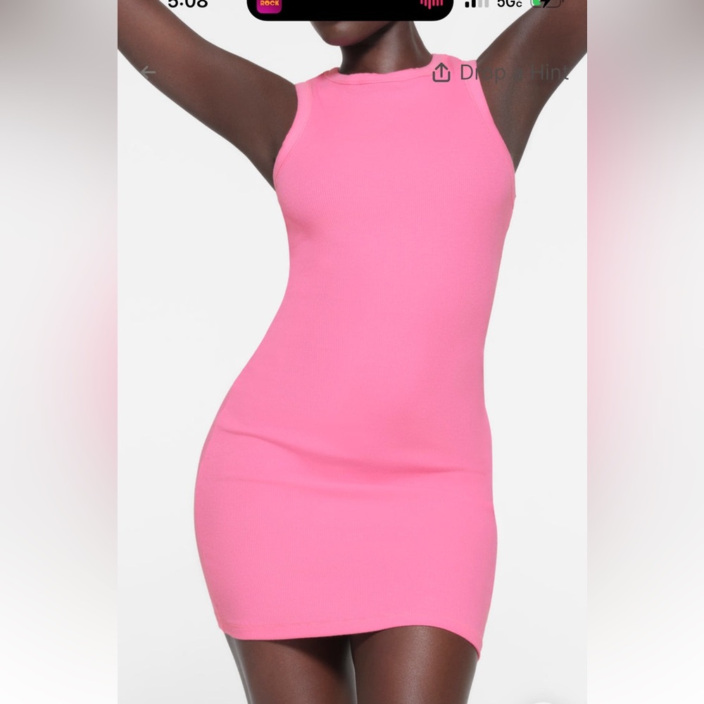 SKIMS NWOT Cotton Ribbed Tank Mini Dress - Pink
